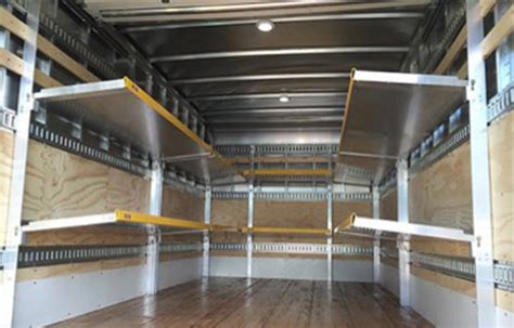 shelves for metal truck box|cutaway box truck shelves.